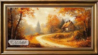 Frame TV Art Serene Countryside in Autumn Vintage Oil Painting TV Art Video Art Screensaver