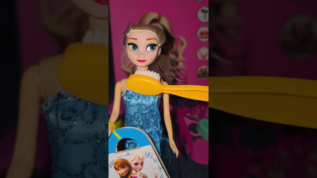 Satisfying With Beautifull Frozen Big Eyes Doll Makeup Toys Asmr | Cute Toys Review