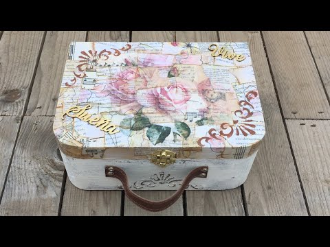 Maleta decorada con chalk paint y servilletas decoupage