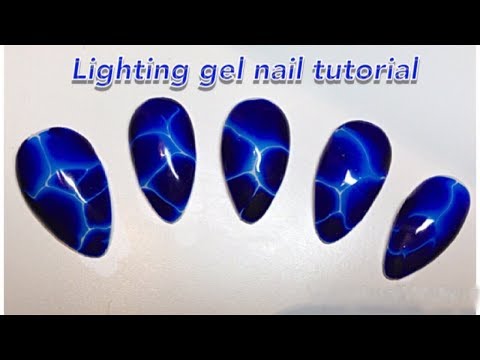 Electric Lightning Nail art Tutorial - Marble nails
