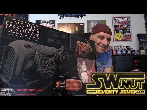 Star Wars Hasbro Rey Speeder 6" Black Series Vehicle Review - Starwarsnut77