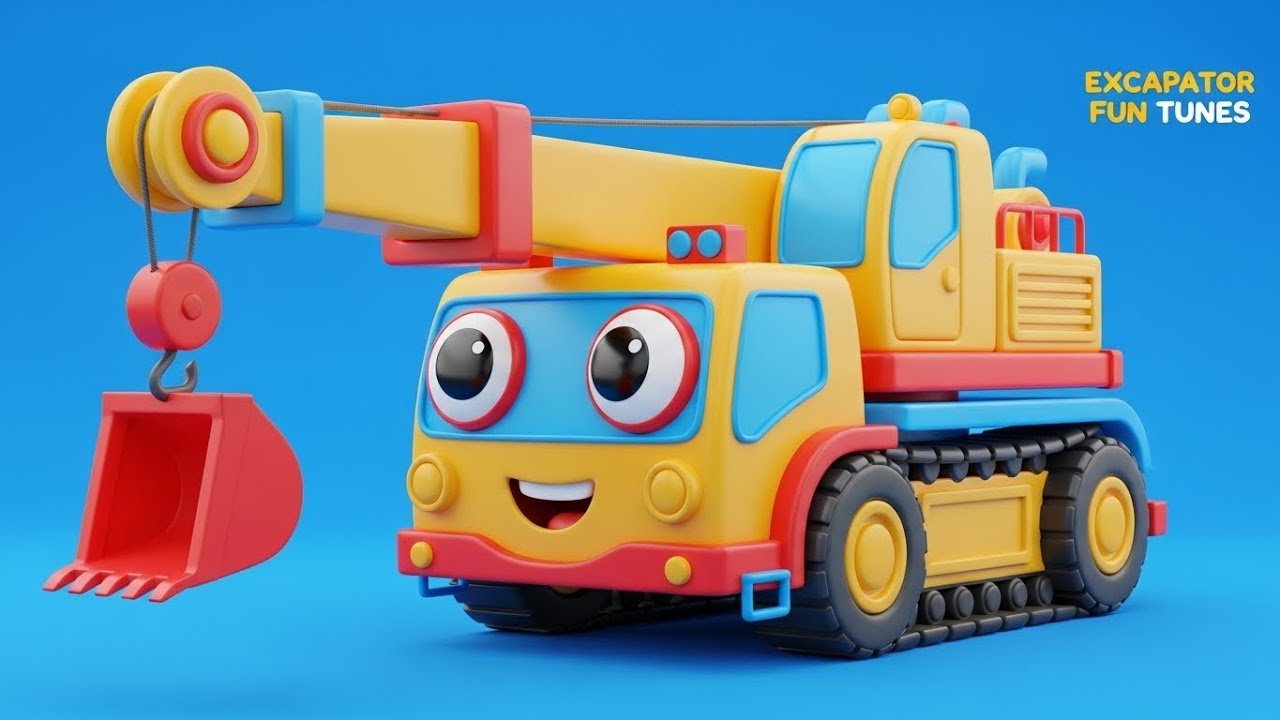 🚧 Crane, Dump Truck & Bulldozer – City Construction Song & Animation for Kids