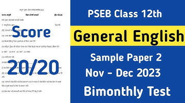12th class general english bimonthly paper november december 2023 pseb test exam 12 class