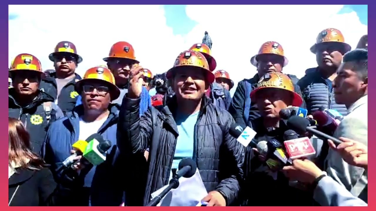 conferencia de prensa La Federación de Cooperativas Mineras de La Paz