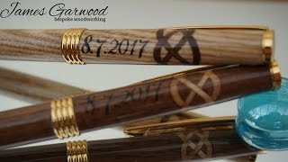 Making a wooden wedding pen set with laser engraving Making a wooden wedding pen set with laser engraving