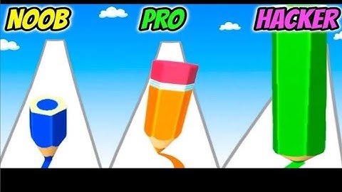 Pencil Rush 3D vs Colour pencil Run gameplay walkthrough, battle of the pencils,Noob vs pro hacker,