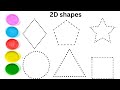 2D Shapes for Kids C Triangle Square Rhombus pentagon star Tracing  Preschool Learning #fufiarts