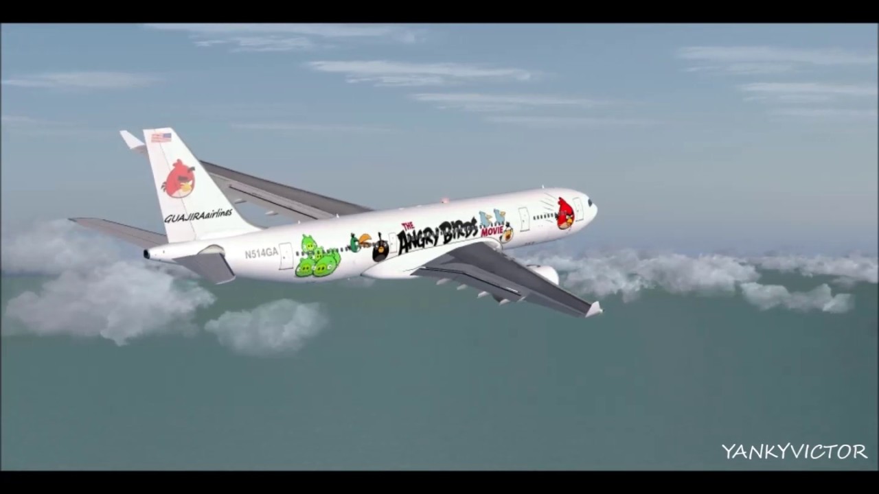 Airbus A330 pilots' view ILS Approach Miami in bad weather.Sim2004.