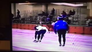 KC Boutiette skating one of his first 1500 meter races. November 1993.