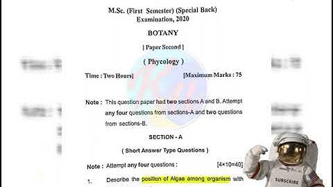 M.Sc. Botany first semester Paper Second Phycology Kumaun University