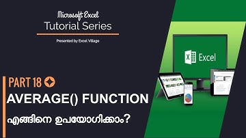 Microsoft Excel Malayalam Tutorial Part-18 (Average Function in Excel)
