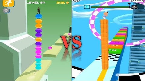 Cube surfer 3d VS Stack rider All Level walkthrough Android and iOS //#shortgame #ilanosijorgameplay