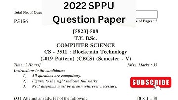 tybsc Blockchain sem 5 latest 2022 university question paper/ sppu previous year question paper🤩🥳