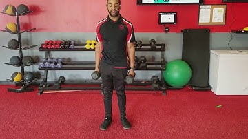 Dumbbell: Single Leg  Deadlift Curl and Press