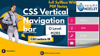 css tutorial:-#14  vertical nav bar using html and css | M2R5 O Level #viral #mcawali