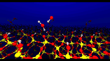 Ab Initio Molecular Dynamics (AIMD) - H₃O₂ anion deprotonating a silanol group at the silica surface