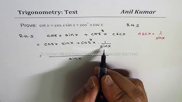 Trigonometric Identity cotx = cosx sinx + cos^3x cscx
