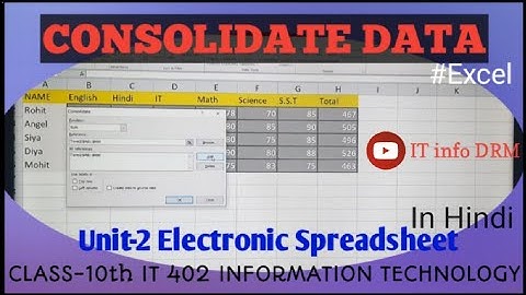 10TH CLASS INFORMATION TECHNOLOGY | CONSOLIDATE DATA IN OPEN OFFICE CALC | ELECTRONIC SPREADSHEET |