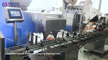 Capsule Tablet Automatic Bottle Packing Line Counting, Desiccant Inserting, Capping Labeling Machine