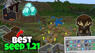 Best Seed Minecraft Bedrock 1.21 Woodland & Pillager Outpost & Villages