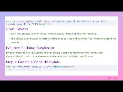 How to Pass an Object to a Modal Dialog in Thymeleaf