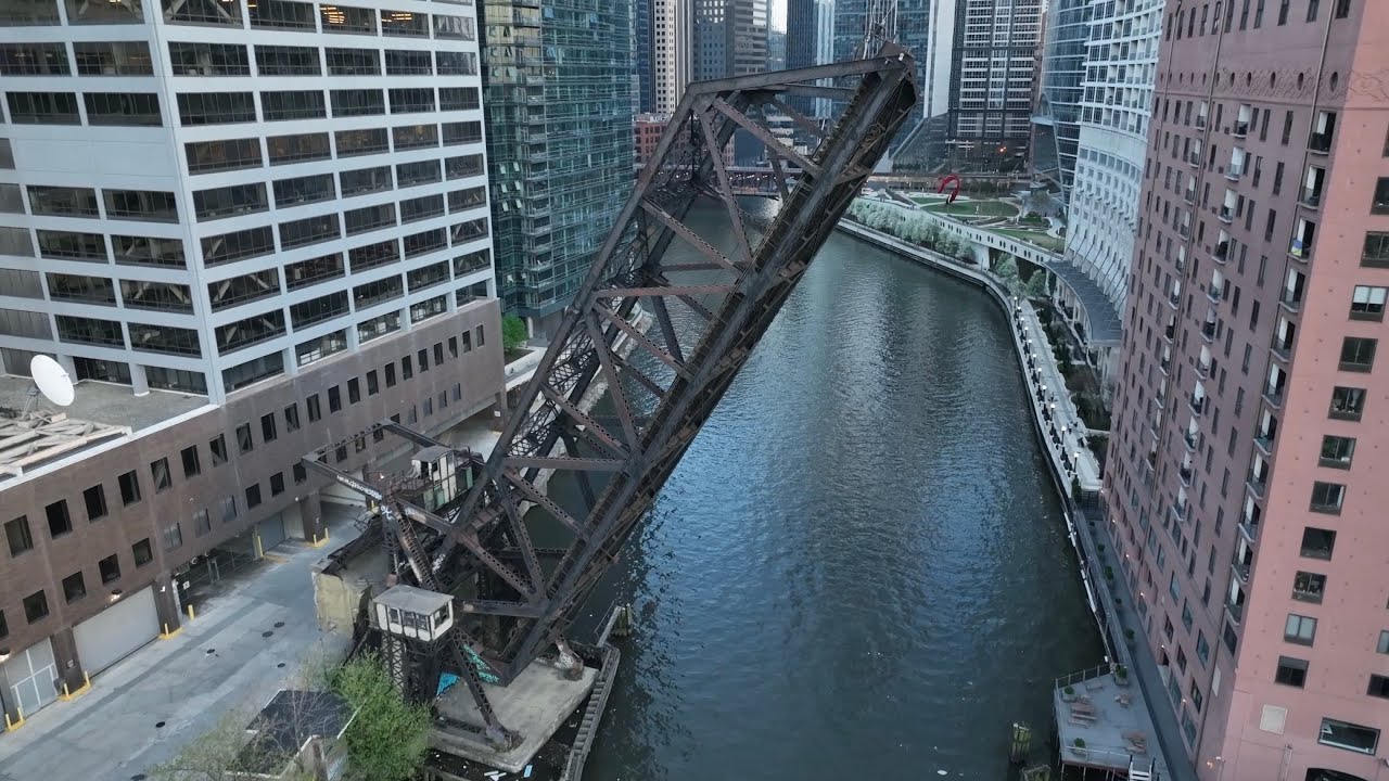 Quick Drone Look At Chicago’s Kinzie Street Railroad Bridge