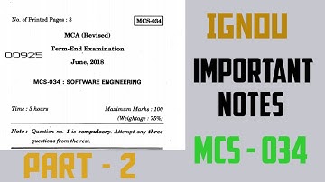 MCS - 034 Important Notes