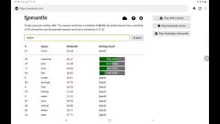 Semantle No. 167 and Semantle Junior No. 54 Wealth