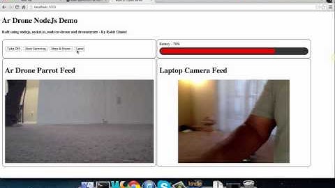 ARドローン - Node.jsを使用したカメラフィードと制御