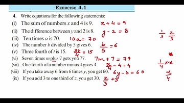 4Q- Ex 4.1 - Simple Equation Class 7 Maths - Ncert.write equation for the following statements.
