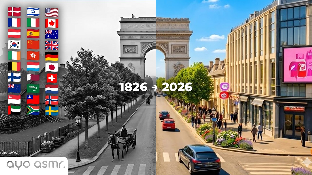 What Streets Looked Like 200 Years Ago in 30 Countries | ASMR Time Travel 🌍