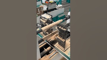 Double axis four tool CNC wood lathe processes two wooden table legs at a time! #cnc#woodworking