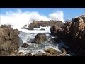 Relaxing nature scene - ocean waves washing into tidal rock pool - HD 1080P