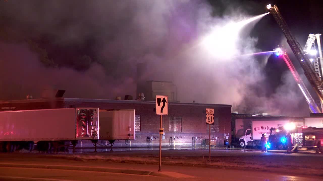 Hastings Co-Op Creamery fire aftermath aerials