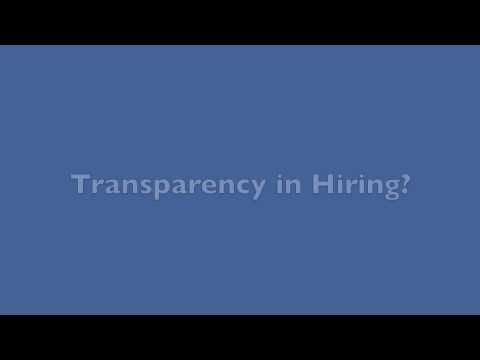 Accountability & Transparency In Hiring?