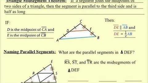 5.1 midsegments of triangles