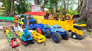 Mobil Truk Tronton Panjang Penuh Mobil Mobilan Balap, Monster Jam, Pesawat, Mobil Polisi, Crane