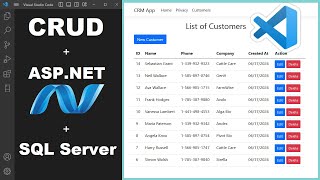 CRUD Operations Using ASP.NET   SQL Server   VS Code   .NET8 | Create Read Update Delete | ADO.NET