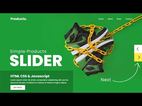 Full Page Slider With Html CSS and JavaScript | Make Simple Products Slider with Next Prev Button