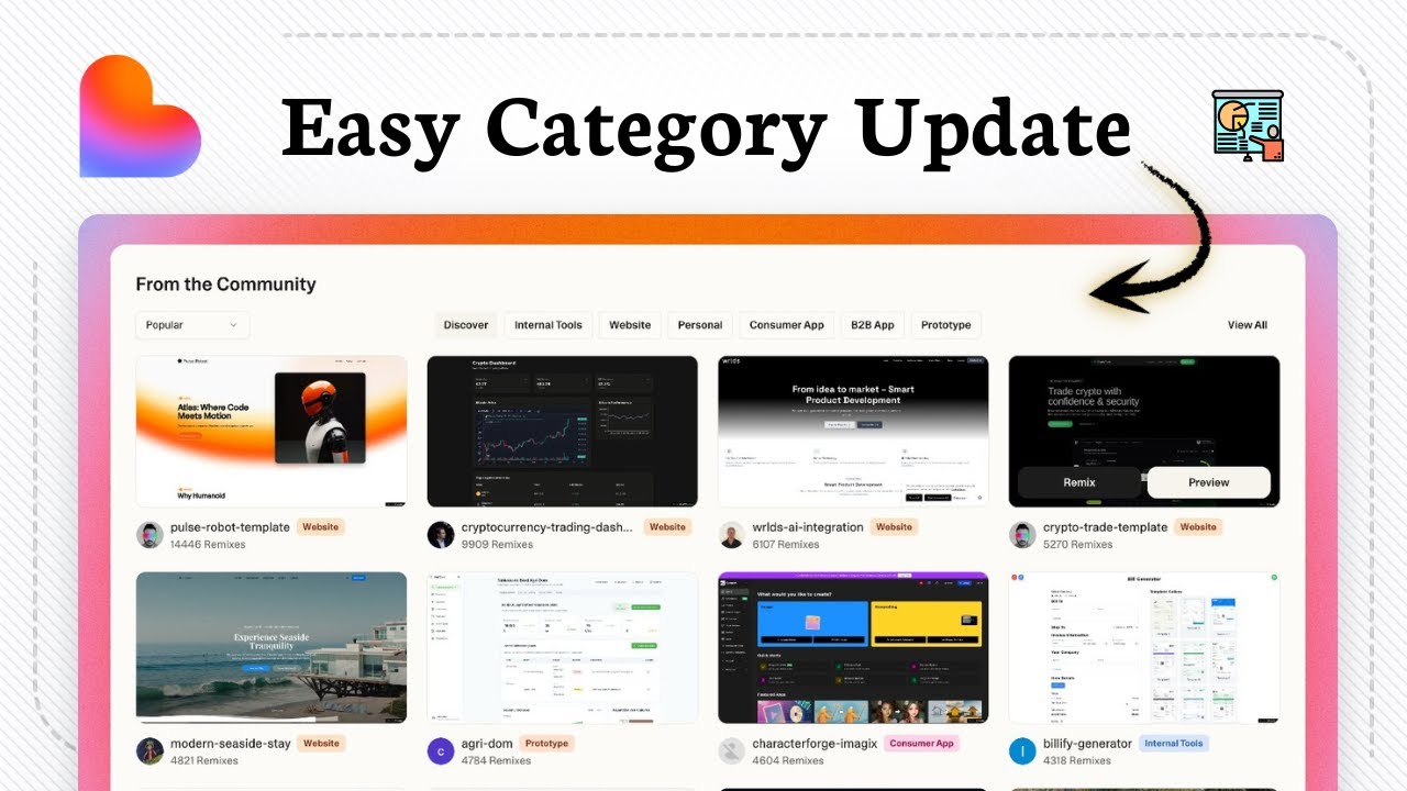 How to change your project to a new category in Lovable AI