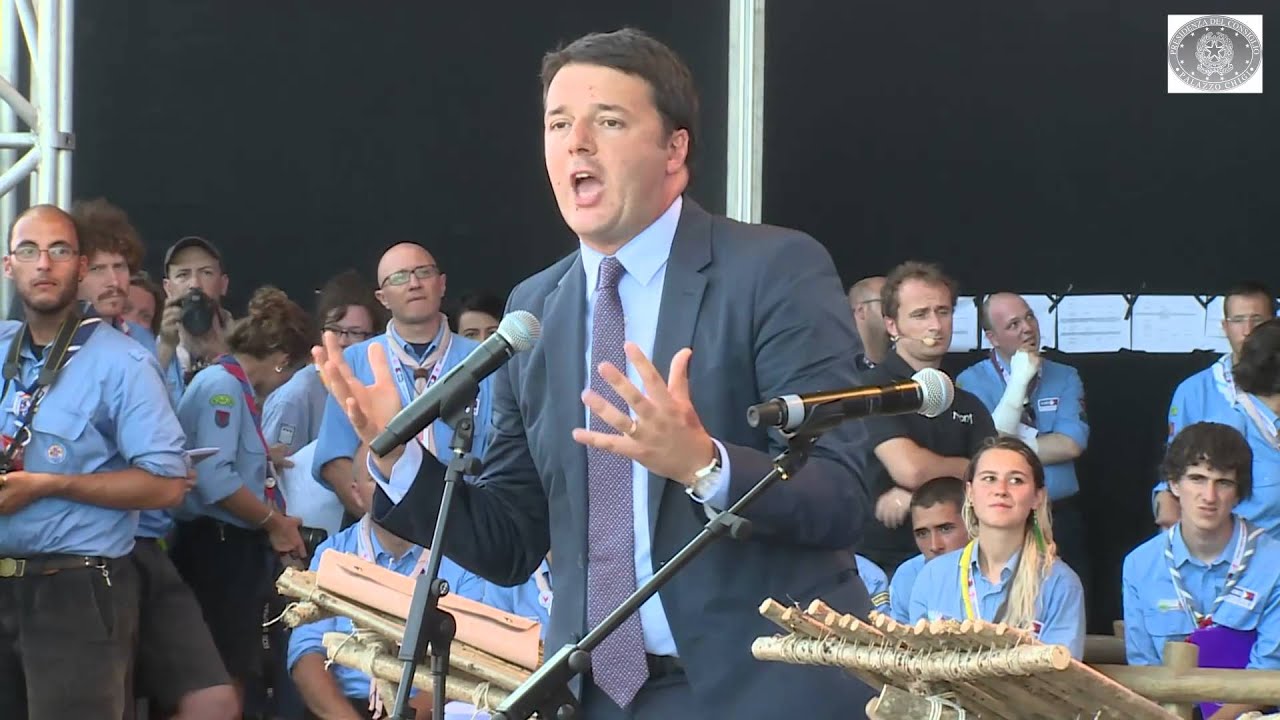 Il Presidente del Consiglio dei Ministri Matteo Renzi al raduno degli scout a San Rossore (Pisa)