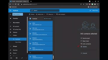 How to delete all Outlook contacts