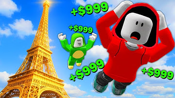 JJ and Mikey Making TRILLIONS in Roblox Climb and Jump Tower ?!