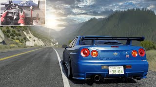 Nissan Skyline R34 GTR - LA Canyons Cruise + TRAFFIC | RB26 Sounds | Assetto Corsa