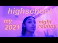 my sophomore ONLINE high school night routine