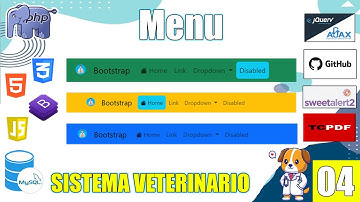 04 Menú de navegación NAVBAR con Bootstrap en el SISTEMA VETERINARIO (PHP y MySql) FullStack