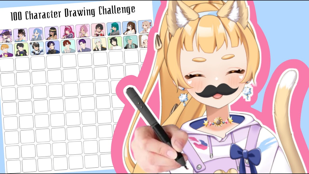 [Art Challenge] 100 character challenge part 9 - YouTube