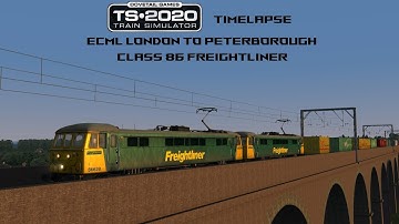 Train Simulator 2020, ECML London to Peterborough Time-lapse, (class 86)