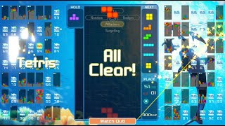 Tetris 99 Second Place and All Clear - That's Really good for me