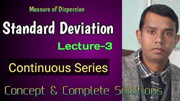 Standard Deviation (Lecture-3) I Continuous Series By Rambabu Yadav